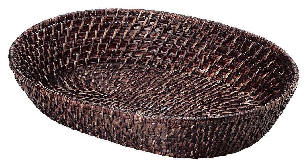 かご 即納可 カゴ バスケット 収納 トレイ ディスプレイ 籐 ラタン コイル 2562B w38.5 d26 h7.5cm