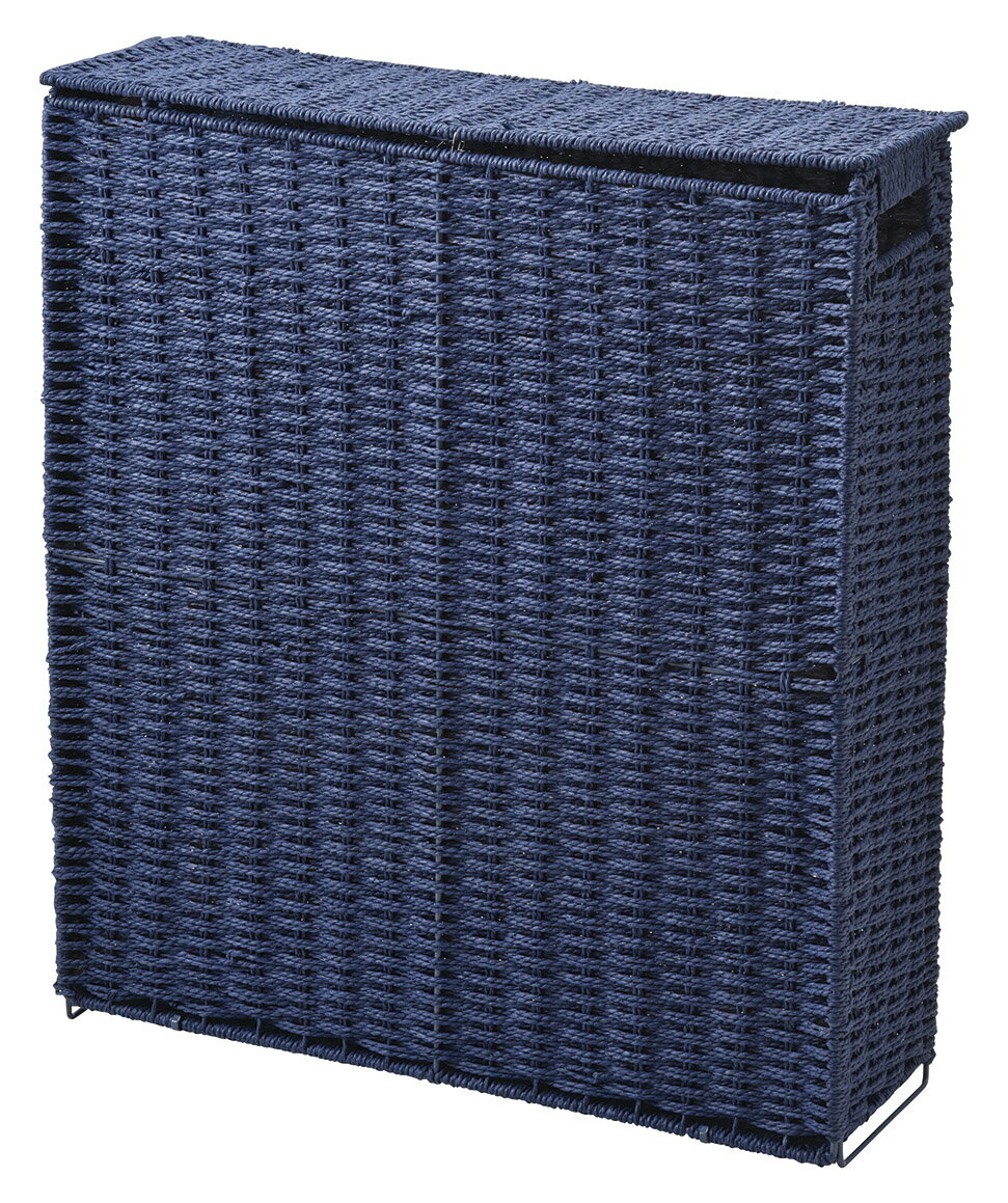 其它 - 【即納可】カゴ　バスケット　収納　すきま収納　フタ付　トイレ　折りたたみ★H542V★w45 d14 h50(51.5)cm