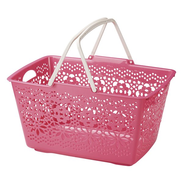 カゴ　バスケット　収納　買い物かご　ショッピングバッグ　ランドリーF100Pw48　d33　h26cm