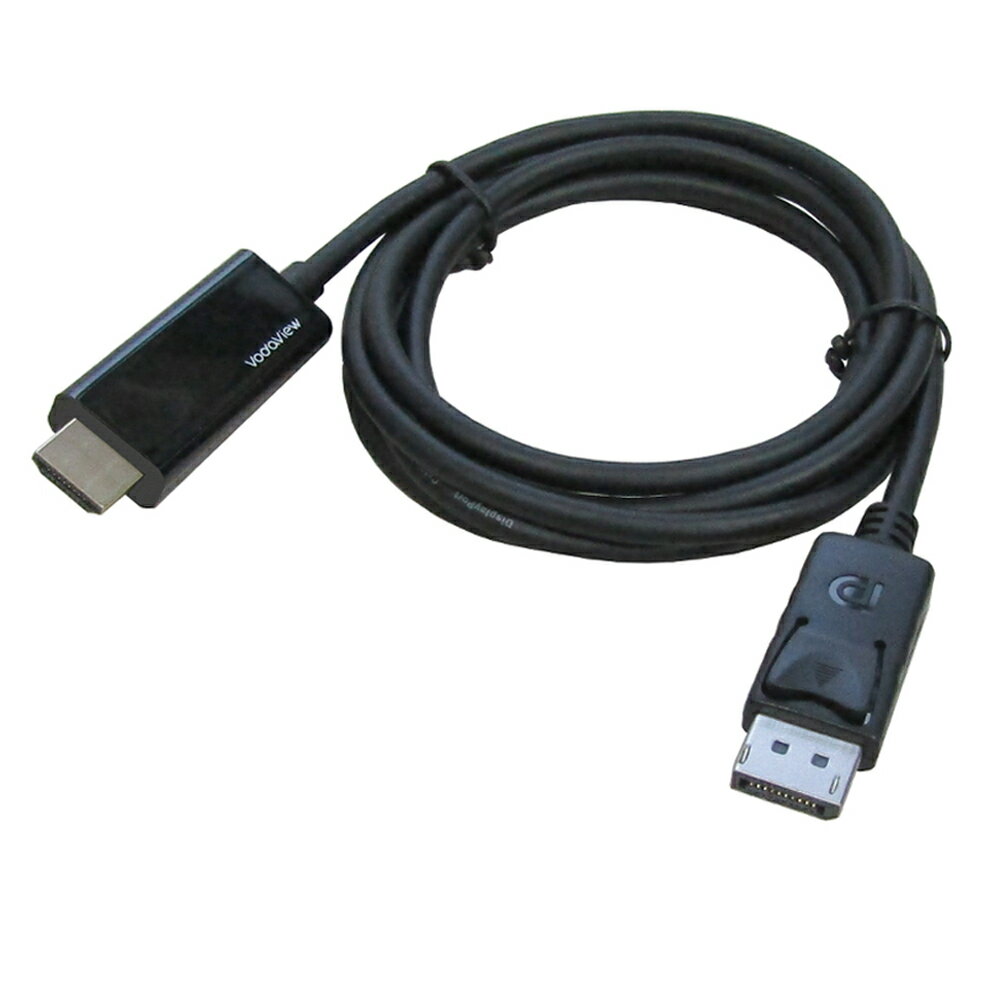 vodaview 4K 60Hz DisplayPort to HDMI ケーブル 1.8m〔黒〕