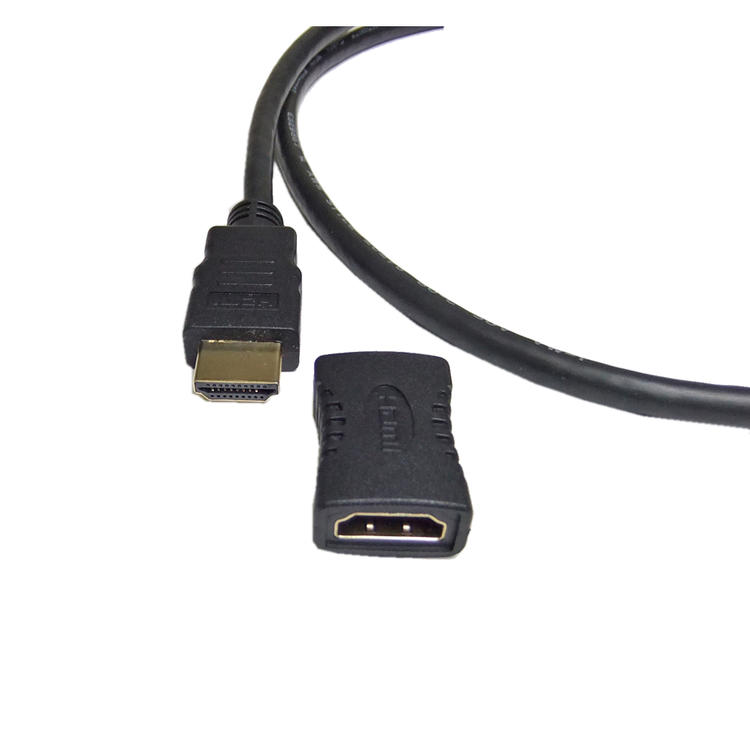 vodaview HDMI ケーブル 2.0m〔黒〕+ 延長アダプタ〔GOLDメッキ〕〔HDMI Ver1.4〕