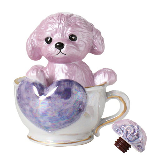 正規品 ブランデー 箱付き ティーカッププードル デキャンタ ローズ 500ml 40度陶器ボトル ポアラー付き ハート プードル トイプードル 犬 ロゼ ピンク 桜 ROZE ROSE BRANDY BAR ナイト クラブ ギフト プレゼント SNS インスタ映え