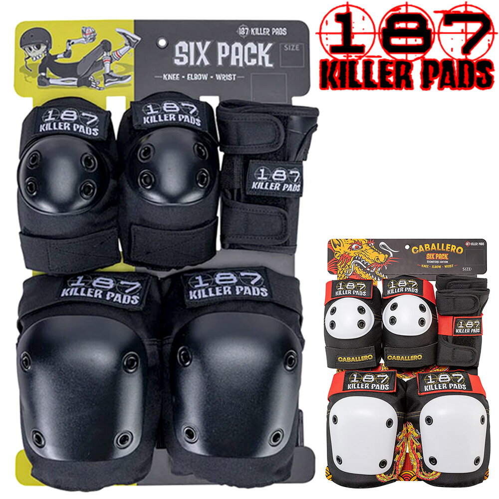 187 KILLER PADS 187 L[pbh veN^[ 187 KILLER PAD ADULT SIX PACK BLACK STEVE CABALLERO XP[g{[h XP{[ SKATE y  KX Rrj\