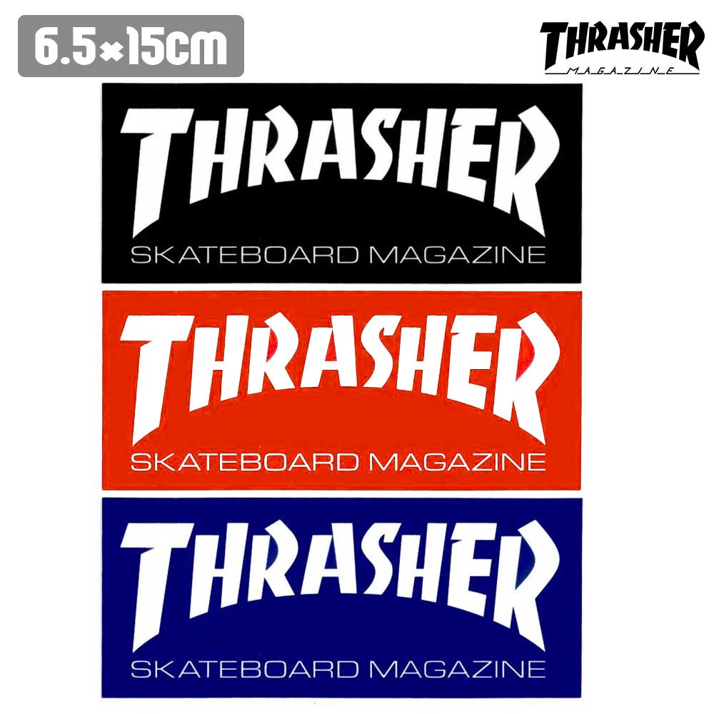 スケボー THRASHER スラッシャー MAG LOGO MEDIUM 6.5cm x 15cm スケートボード SKATE あす楽 公式 正規店