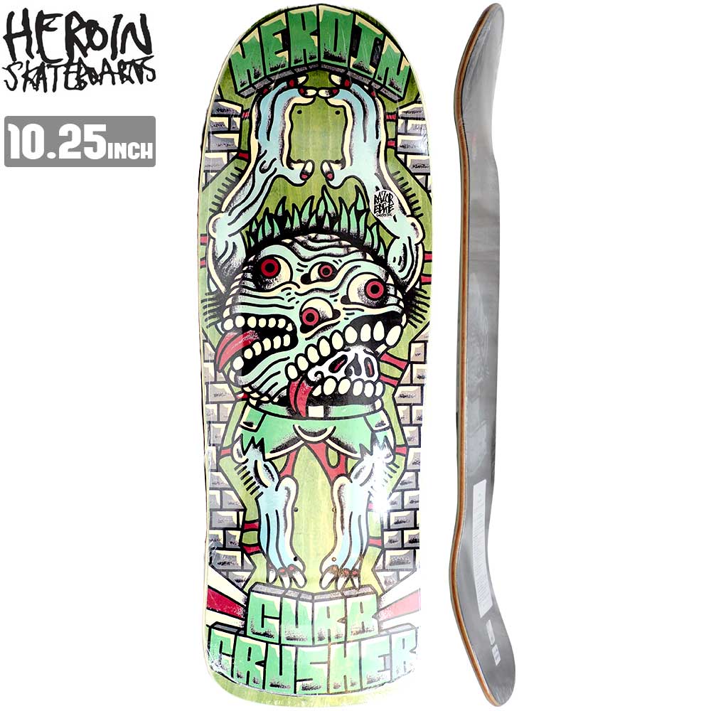 スケボー デッキ HEROIN ヘロイン CURB CRUSHER x CRAWE スケートボード 板 ストリート SKATE DECK あす楽 スケート …