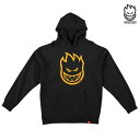 スケボー キッズ パーカー プルオーバー SPITFIRE スピットファイア BIGHEAD YOUTH PULLOVER HOODIE BLACK/GOLD ブランド スケートボード 子供 子供用 ジュニア SKATE あす楽 公式 正規店 コンビニ受取り可能