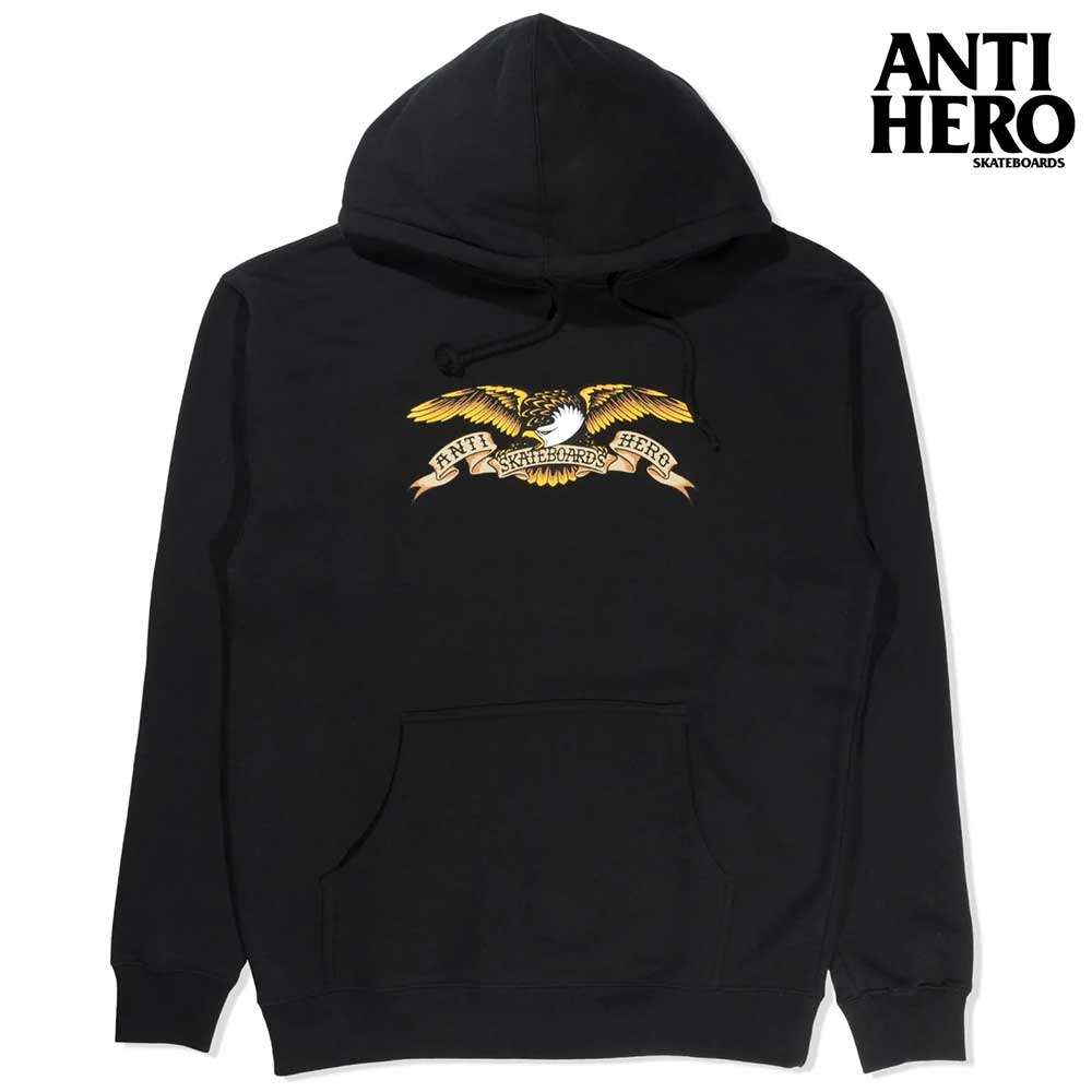 スケボー キッズ パーカー プルオーバー ANTI HERO アンタイヒーロー EAGLE YOUTH PULLOVER HOODED SWEATSHIRT BLACK ブランド スケートボード 子供 子供用 ジュニア SKATE あす楽 公式 正規店 コンビニ受取り可能