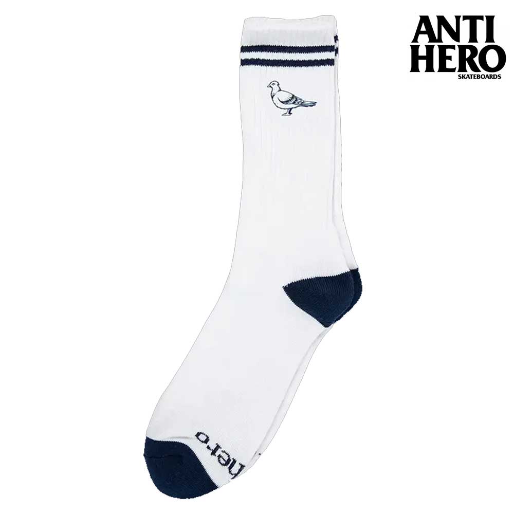 スケボー ソックス 靴下 ANTI HERO アンタイヒーロー BASIC PIGEON EMB SOCK WHITE/BLUE スケートボード ユニセックス SKATE あす楽 公式 正規店