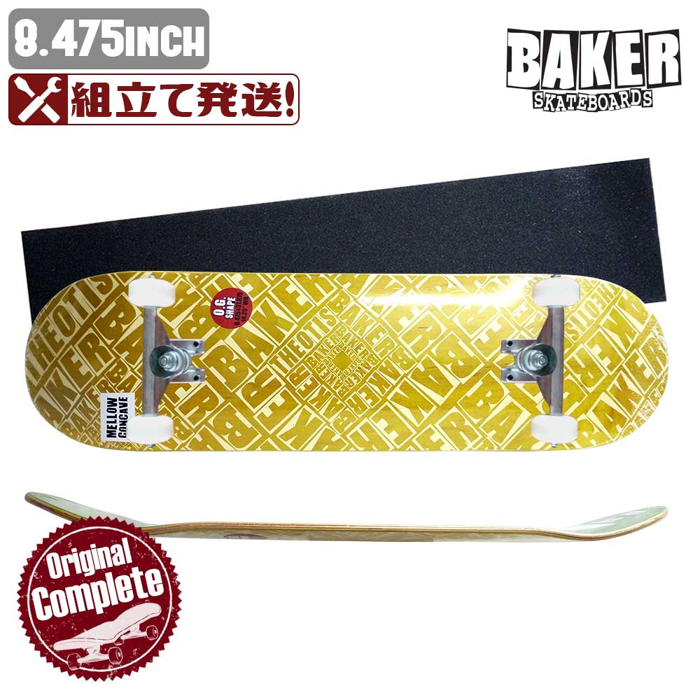 スケボー コンプリート BAKER DECK ベイカー THEOTIS LABYRINTH YELLOW 初心者 スケートボード スケボー セット 組立…