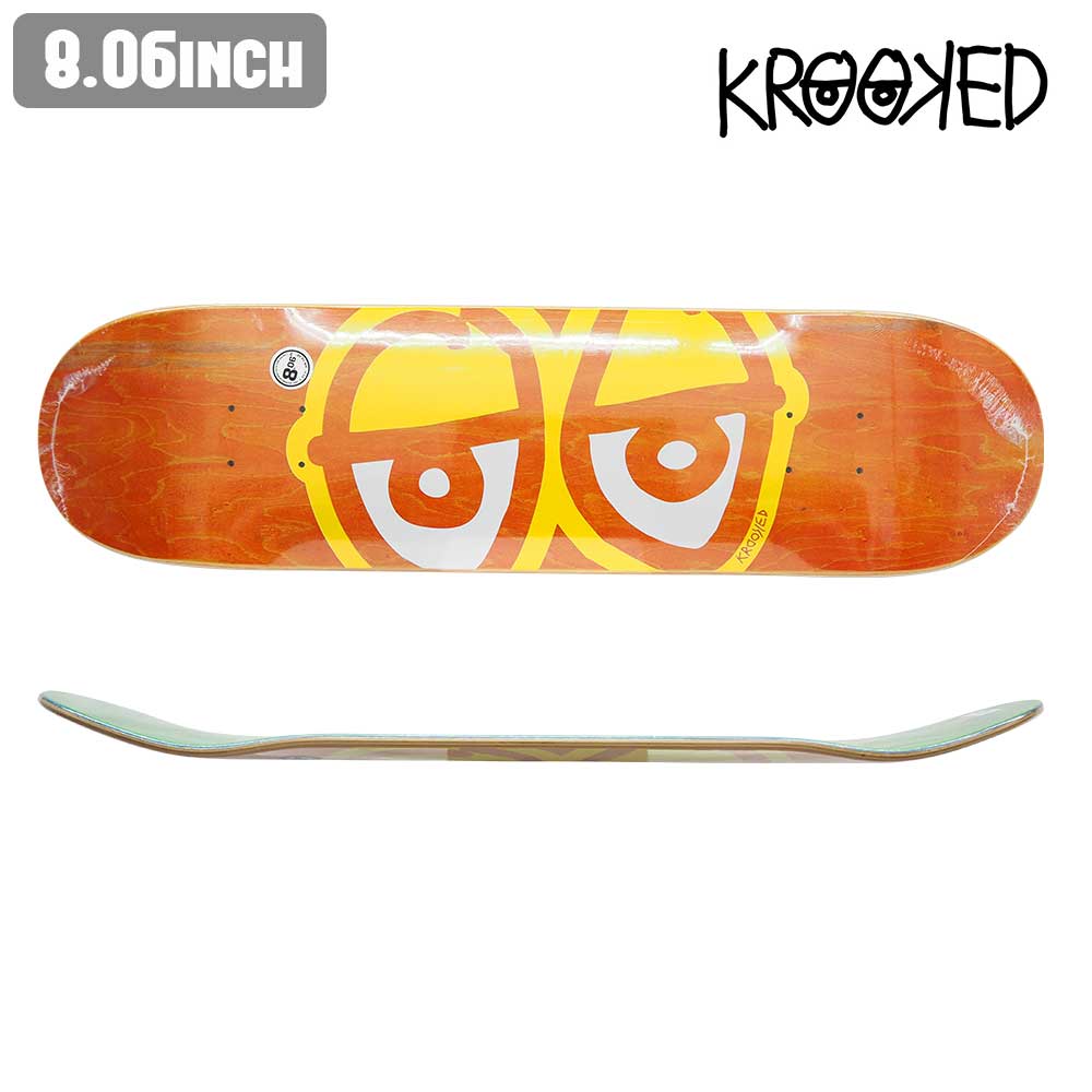 【マラソン限定10%OFF】【デッキテーププレゼント】 スケボー デッキ KROOKED クルキッド TEAM EYES YELLOW スケートボード 板 ストリート SKATE DECK あす楽 公式 正規店 [inch:8.06]