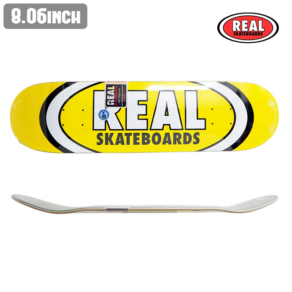 【デッキテーププレゼント】 スケボー デッキ REAL リアル CLASSIC OVAL スケートボード 板 ストリート SKATE DECK あす楽 スケート ボード 初心者 ストリート トリック ランプ ボール [inch:8.06]