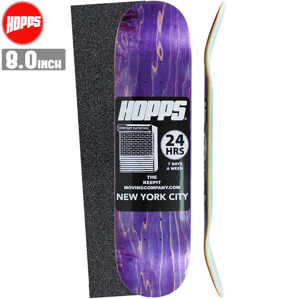 【デッキテーププレゼント】 スケボー デッキ HOPPS ホップス 24HRS DECK PURPLE スケートボード 板 ストリート SKAT…