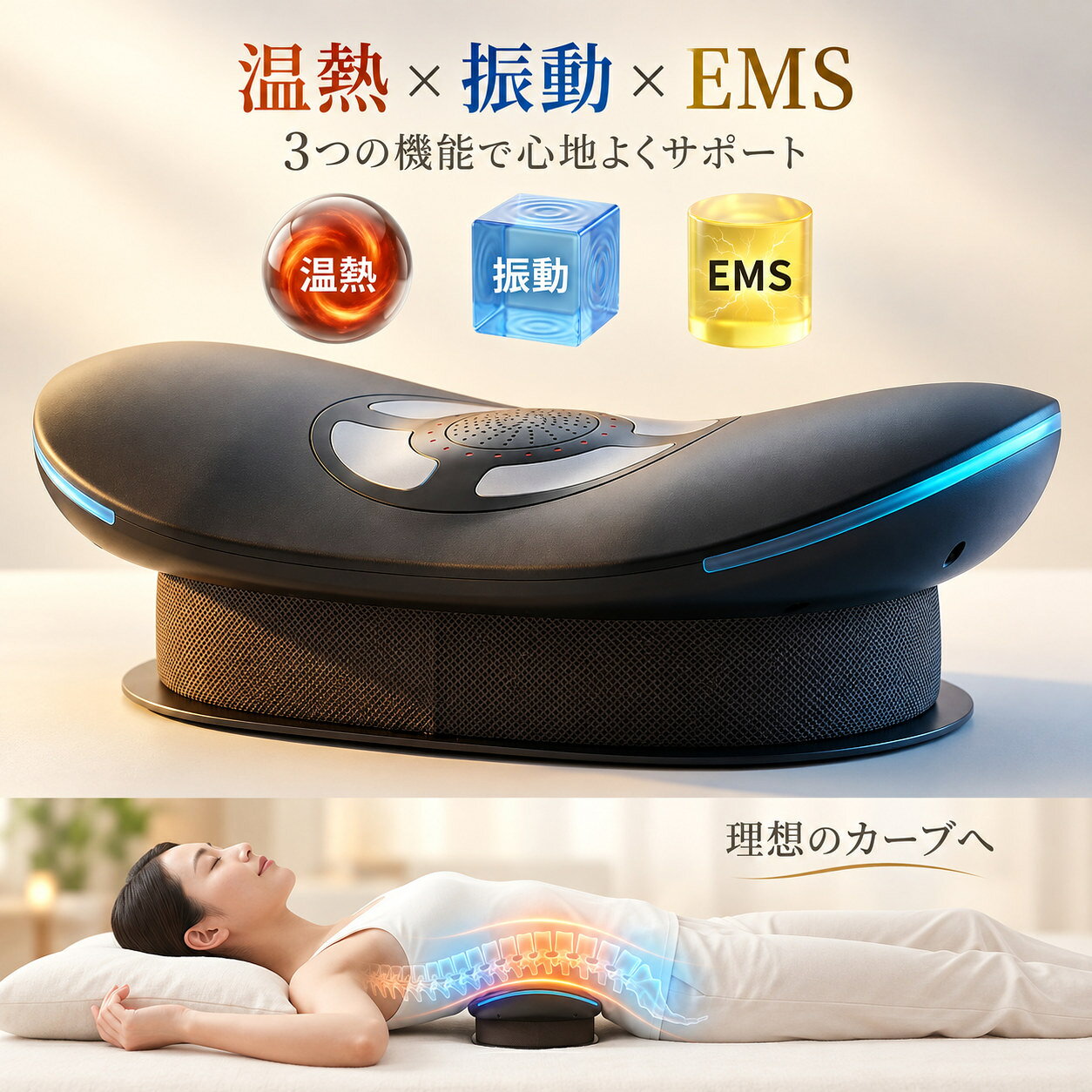 【2026最新】腰 マッサージャー 温熱 EMS 腰ケア 筋肉 ほぐし リラックス マッサージ機 背中 肩こり 充電式 コードレス リモコン付 軽量 プレゼント ギフト 父の日 母の日 敬老の日 贈り物 人気 健康器具 送料無料 1年保証 スマホ首 腰痛 解消 グッズ 全身ケア