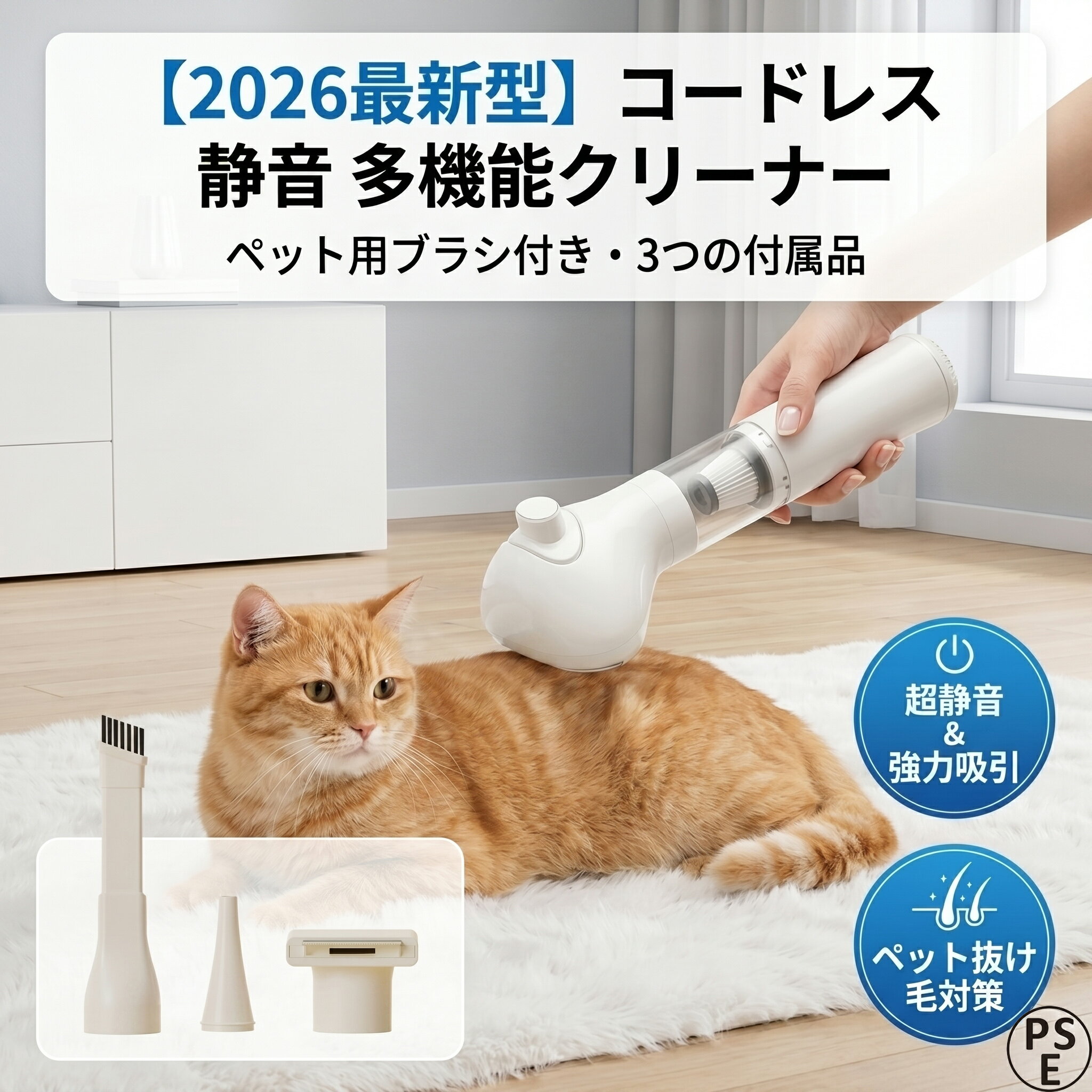 乐天商城 - 【2026換毛期対策 1年保証】ペット用掃除機 コードレス ハンディクリーナー 犬 猫 抜け毛取り 吸引 布団クリーナー 静音 多機能 ミニ掃除機 車用 軽量 抜け毛対策 ベッド ソファ カーペット 掃除用品