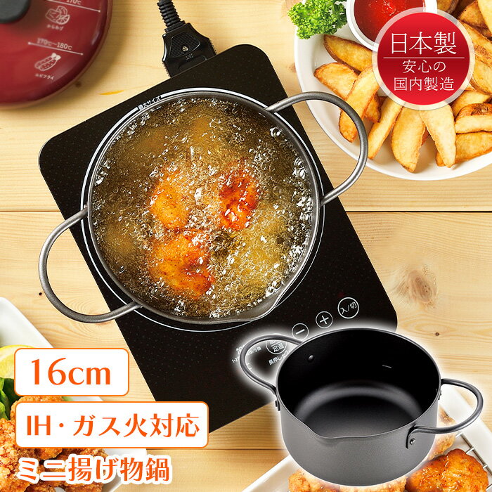 [☆15%offcp発行中☆p5倍◎15周年記念-11/19まで] 天ぷら鍋 ミニ IH ガス火 対応 小さい 注ぎ口付き 日本製