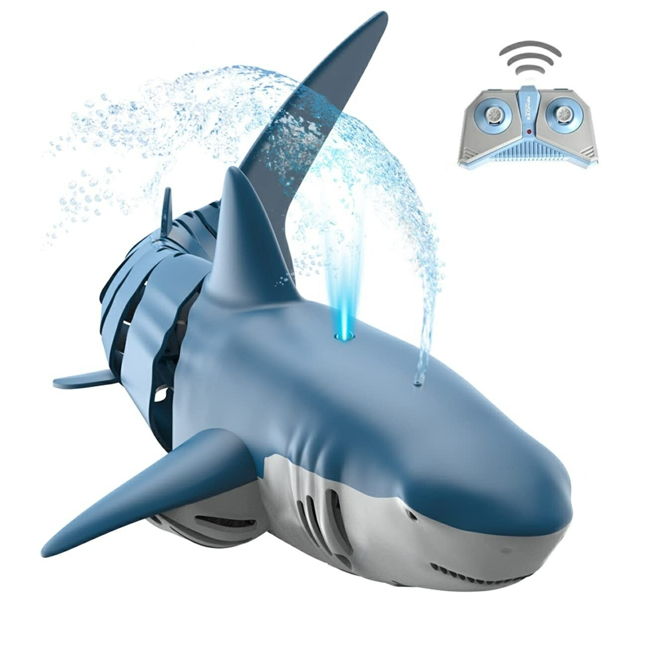 【時限特恵！】噴水できるロボットサメ サメ ロボット ラジコン スピードボートプールのおもちゃ 防水設計 子供のおもちゃ 遠隔操作 誕生日プレゼント 360°全方位自由リモコン クリスマス贈り物 RCサメ ボート