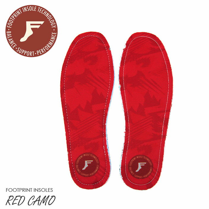 メール便 FP インソール フットプリント 5mm FOOTPRINT INSOLES レッドカモ RED CAMO 衝撃吸収 スケートボード スノーボード 中敷き スニーカー スケボー