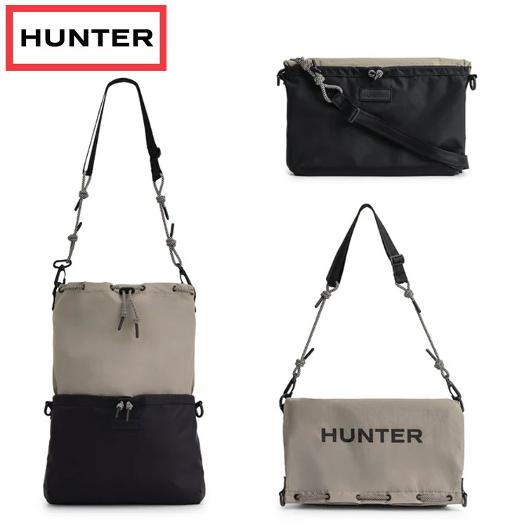 乐天商城 - ハンター HUNTER トラベル マルチファンクション サコッシュ ブラック/エナジークレイ 3WAYバッグ レッドボックスロゴ UBX7124NRS BEC