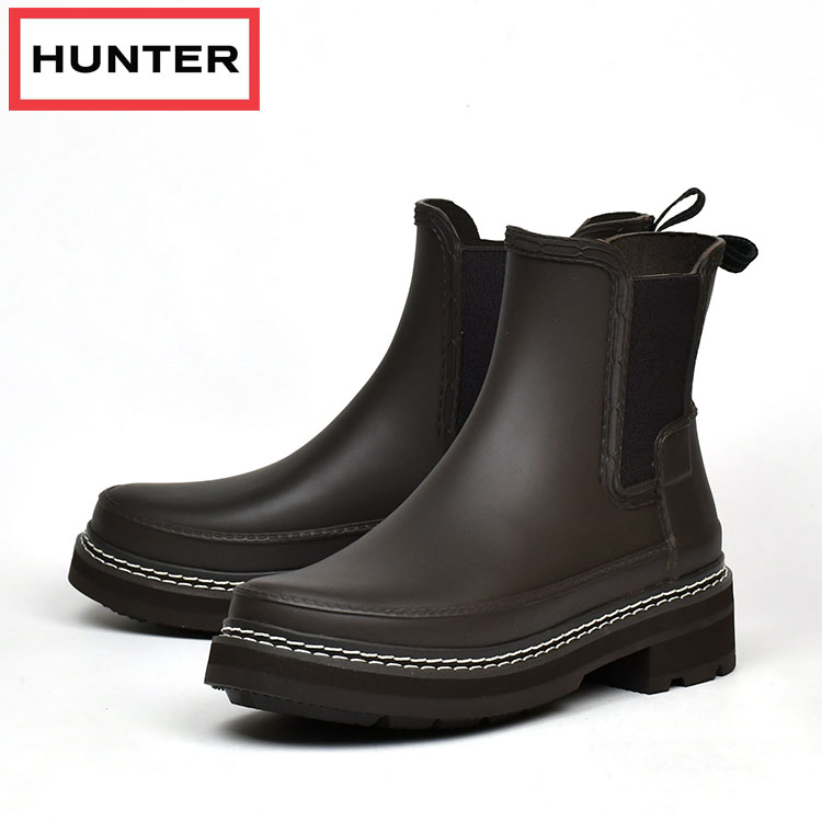 ハンター SALE ハンター レインブーツ チェルシーブーツ リファインド スティッチ ディテール レディース 長靴 チョコレート HUNTER W REFINED CHELSEA STITCH DETAIL BOOTS WFS2100RMA BCH