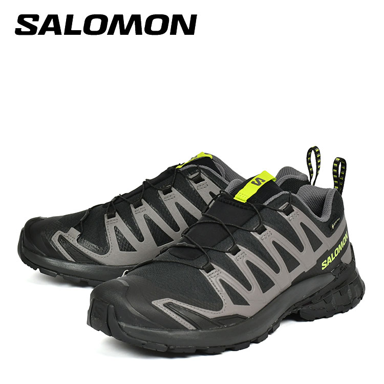 乐天商城 - サロモン エックスエープロ ゴアテックス ブラック/グレー SALOMON XA PRO 3D V9 GORE-TEX Black/Dark Gull Gray/Acid Lime L47987300