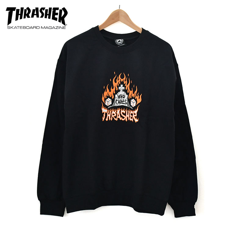 乐天商城 - スラッシャー トレーナー スウェット ネックフェイス THRASHER WHO CARSE BY NECKFACE 国内正規品 スケートボード スケボー
