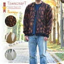 タウンクラフト モヘアタッチ アクリル シャギー ジャガード カーディガン TOWN CRAFT SHAGGY JACQUARD CARDIGAN tc22f0...