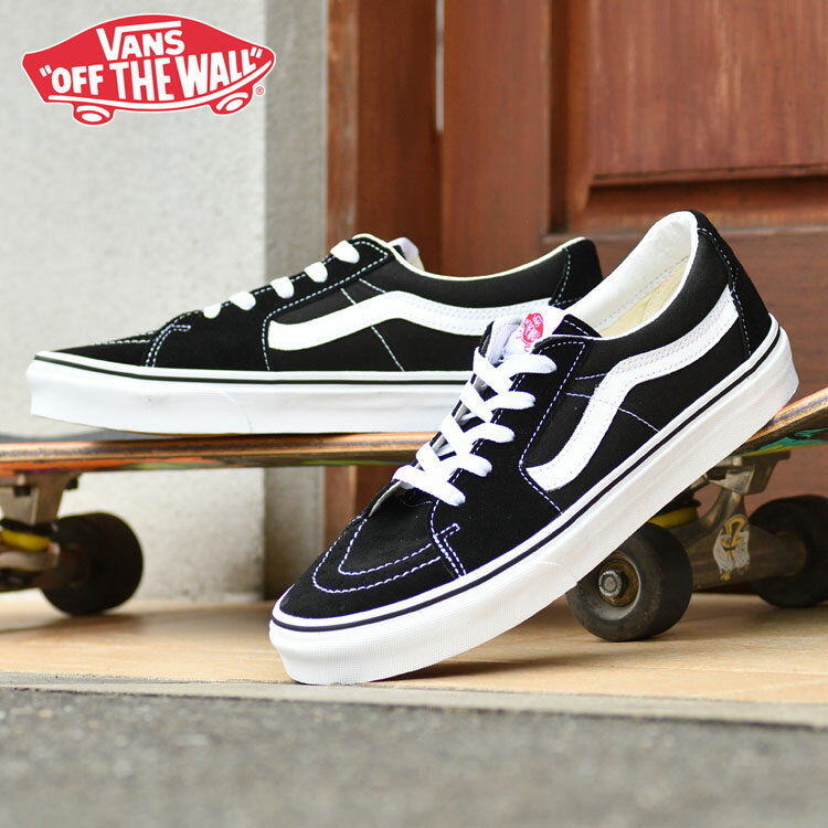 USA企画 バンズ スケートロー スニーカー スケートシューズ ヴァンズ ブラック VANS SK8-LOW BLACK/WHITE VN0A4UUK6BT