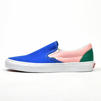 バンズ スリッポン スニーカー VANS CLASSIC SLIP-ON (RETRO COURT) MULTI/TRUE WHITE ヴァンズ スケートシューズ vn0a33tb9ej
