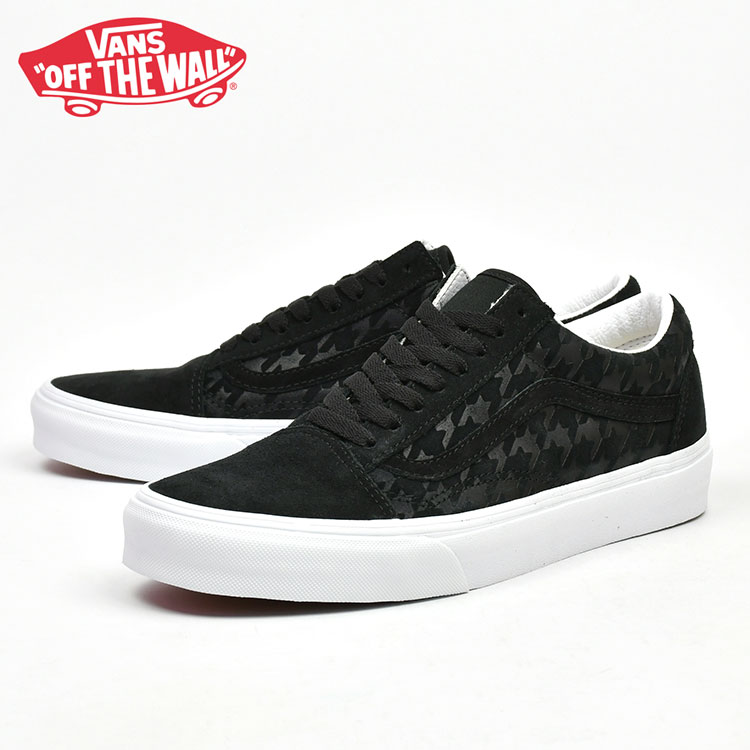 SALE バンズ オールドスクール スニーカー VANS OLD SKOOL (HOUNDSTOOTH EMBOSS) BLACK/TRUE WHITE ヴァンズ スケートシューズ vn0a38g19xa