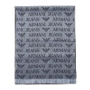 アルマーニジーンズ ARMANI JEANS マフラー メンズ イーグルロゴ ロゴ柄 ウール グレー 送料無料/込 誕生日プレゼント