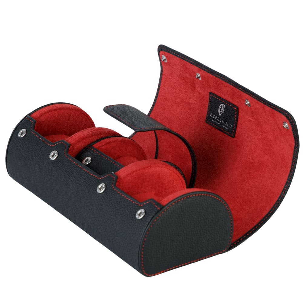 ベゼルホールド BEZELHOLD 腕時計ケース ウォッチケース 腕時計収納ケース メンズ レディース ユニセックス レザー 3本収納 Midnight/Crimson 送料無料/込 誕生日プレゼント