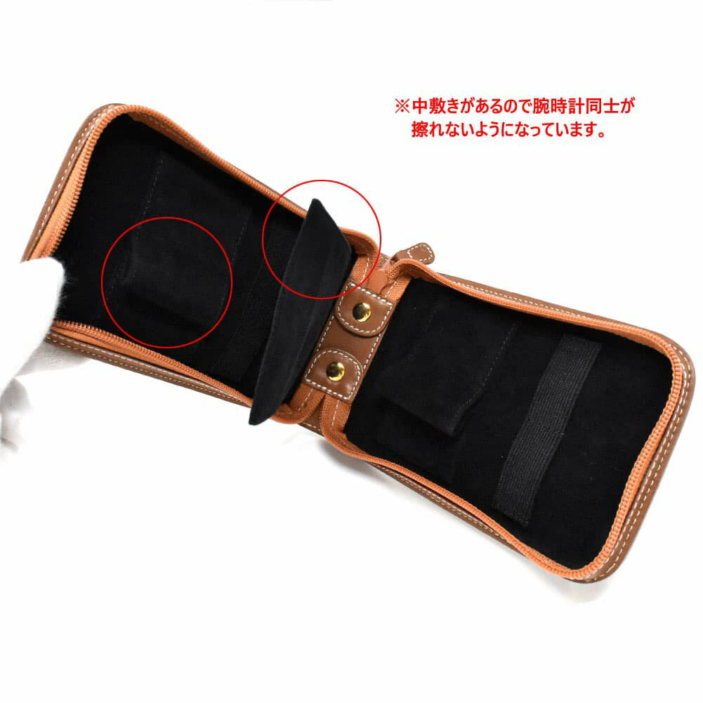 ジョルジオフェリーニ Georgio Fellini 腕時計ケース ウォッチケース 携帯用腕時計収納ケース メンズ レディース ユニセックス レザー 4本収納 コンパクト ブラウン 送料無料/込 誕生日プレゼント