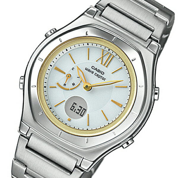 カシオ CASIO 腕時計 レディース 電波 ソーラー ゴールド×グレー×シルバー ウェーブセプター WAVE CEPTOR 送料無料/込 誕生日プレゼントのサムネイル