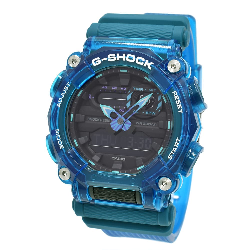 カシオ CASIO 腕時計 メンズ レディース ユニセックス クオーツ アナデジ アナログ ブラック×ブルースケルトン G-SHOCK サウンドウェーブ Gショック ANALOG-DIGITAL Sound Wave Series ジーショック 送料無料/込 父の日ギフト