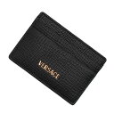 ヴェルサーチェ VERSACE パスケース カードケース 定期入れ メンズ レディース ユニセックス レザー ロゴ ブラック 送料無料/込 母の日ギフト