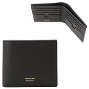 トムフォード TOM FORD 二つ折り財布 ミニ財布 メンズ レザー ロゴ シンプル ブラック×ゴールド T LINE CLASSIC BIFOLD WALLET 送料無料/込 卒業祝入学祝プレゼント