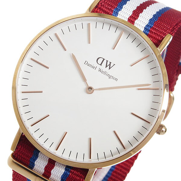 ダニエルウェリントン メンズ腕時計 ダニエルウェリントン Daniel Wellington 腕時計 メンズ オフホワイト/レッド/ブルー/ホワイト/ローズゴールド エクセター/ローズ 40mm 送料無料/込 父の日ギフト