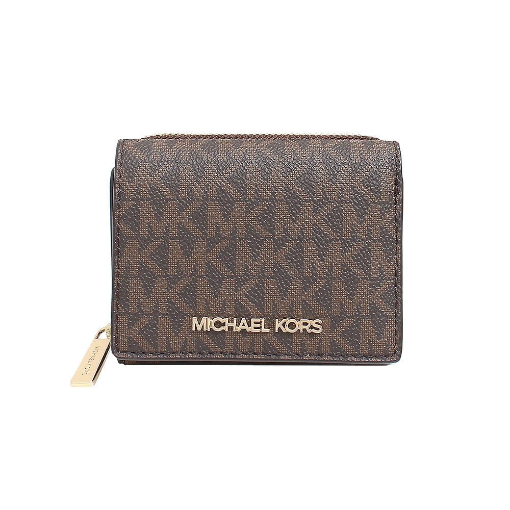 マイケルコース MICHAEL KORS 三つ折り財布 ミニ財布 レディース モノグラム柄 レザー ブラウン 送料無料/込 父の日ギフトのサムネイル