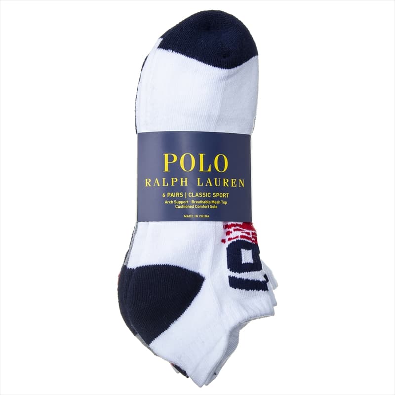 ラルフローレン 靴下 メンズ ポロラルフローレン Polo Ralph Lauren アンクルソックス6足セット 靴下6足セット ショートソックス6足セット メンズ ロゴ 25.5cm-30cm 送料無料/込 父の日ギフト