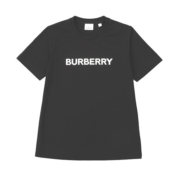バーバリー BURBERRY Tシャツ カットソー レディース クルーネック 半袖 ロゴプリント ブラック系 Sサイズ MARGOT 送料無料/込 母の日ギフト