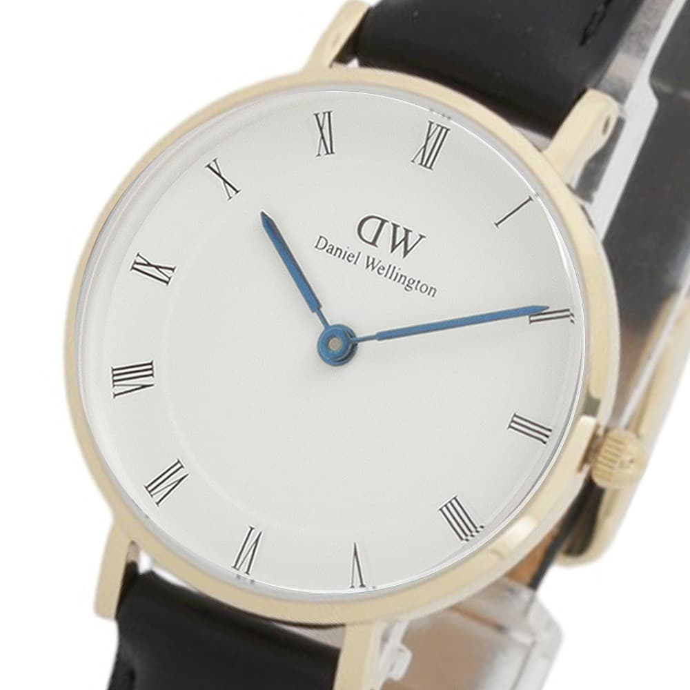 ダニエルウェリントン Daniel Wellington 腕時計 レディース クオーツ アナログ ラウンド ホワイト×ブラック Petite Roman Numerals Sheffield Gold 28 送料無料/込 父の日ギフト