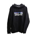 パタゴニア patagonia パーカー メンズ プルオーバー ロゴプリント ブラック Mサイズ 送料無料/込 母の日ギフト