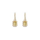スワロフスキー SWAROVSKI ドロップピアス フープピアス イヤリング レディース オクタゴンカット クリスタルパヴェ イエローゴールド Una 送料無料/込 誕生日プレゼント