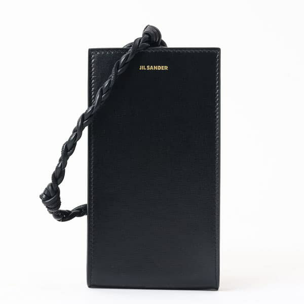 ジルサンダー スマホショルダー レディース ジルサンダー JIL SANDER スマートフォンケース スマホショルダー スマホネックストラップ レディース メンズ ユニセックス レザー 無地 シンプル ブラック系 TANGLE PHONE CASE 送料無料/込 父の日ギフト