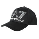 イーエーセブンエンポリオアルマーニ EA7 EMPORIOARMANI ベースボールキャップ 野球帽子 ストラップバックキャップ メンズ 無地 ロゴ シンプル BLACK 送料無料/込 母の日ギフト