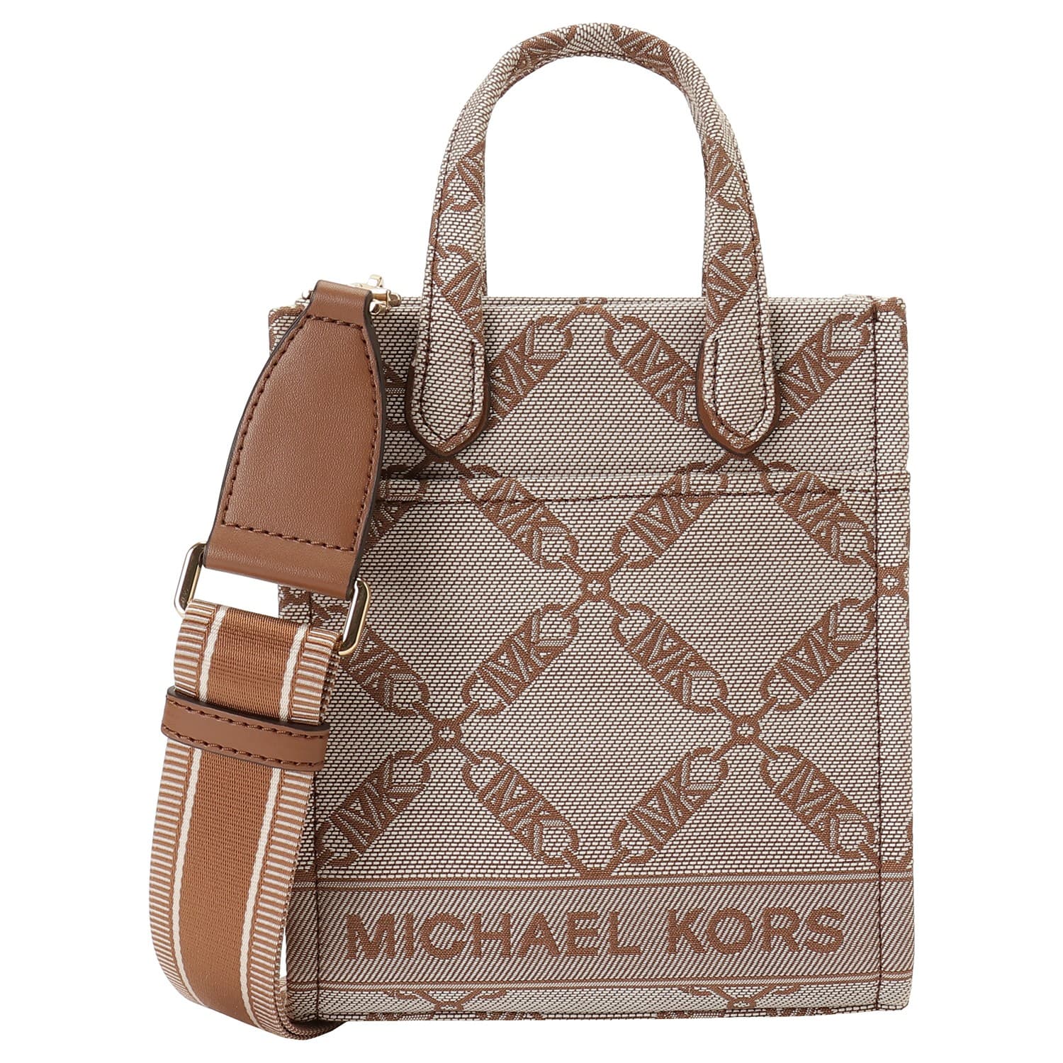 マイケルコース トートバッグ マイケルコース MICHAEL KORS トートバッグ ショルダーバッグ ハンドバッグ レディース 斜めがけ 2WAY ロゴ柄 ナチュラル×ラゲッジ 送料無料/込 母の日ギフト