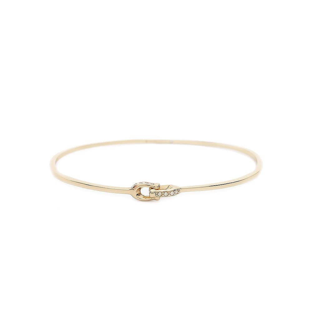 コーチ COACH バングル ブレスレット レディース ロゴ刻印 ラインストーン ピンクゴールド×ピンクゴールド 送料無料/込 ホワイトデー