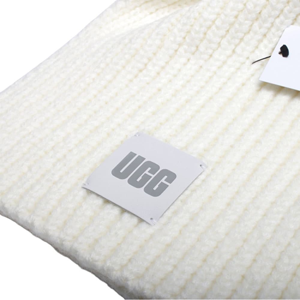 アグ UGG マフラー レディース メンズ ユニセックス ロゴ ホワイト 送料無料/込 父の日ギフト