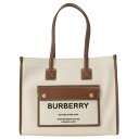 バーバリー BURBERRY ショルダーバッグ/トートバッグ 手提げバッグ ハンドバッグ レディース キャンバスレザー ナチュラル×ブラウン系 SM POCKET DTL 送料無料/込 卒業祝入学祝プレゼント