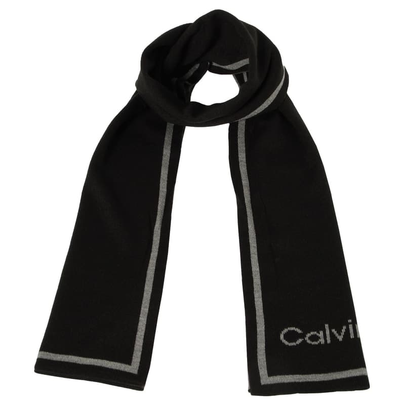 カルバンクライン カルバンクライン Calvin Klein マフラー メンズ ロゴ BLACK 送料無料/込 父の日ギフト